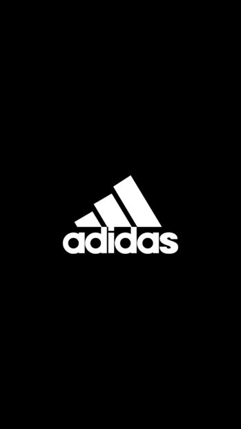 The Adidas logo is displayed in white on a black background with a clean design