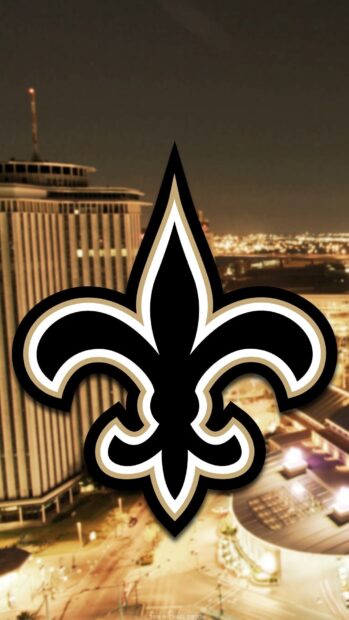 The Louisiana fleur de lis symbol stands prominently over a nighttime cityscape of Louisiana