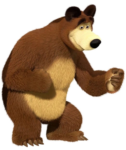 The bear character from Masha And The Bear standing with a friendly expression