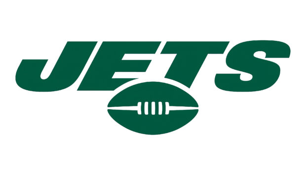 Green Jets logo with a football symbol representing the New York Jets
