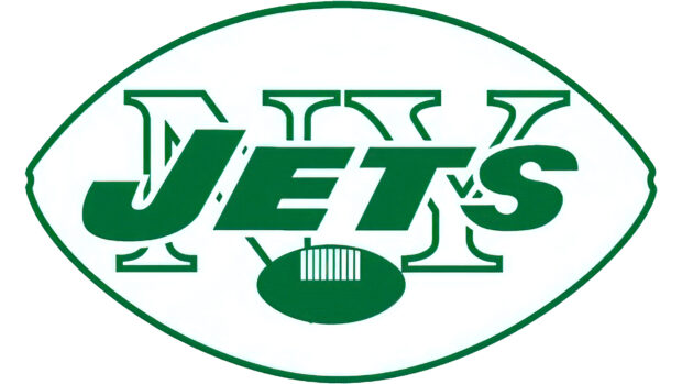 New York Jets logo with football design in green and white colors