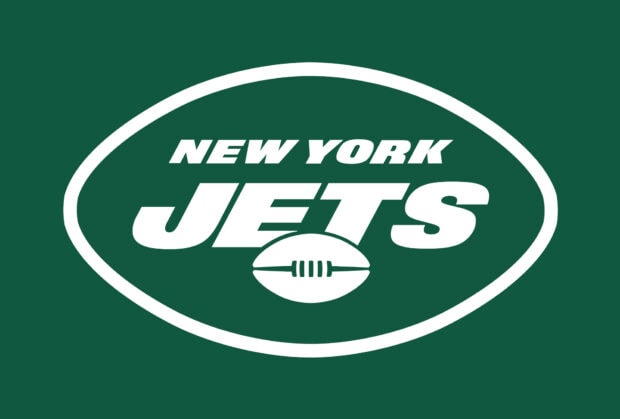 New York Jets logo with football icon on green background for New York Jets