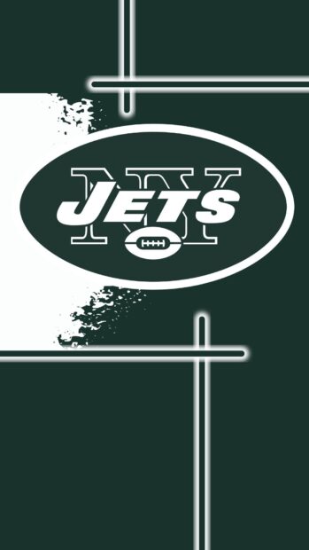 New York Jets logo with abstract lines and textured background design