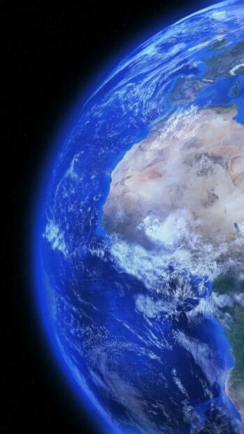 A detailed view of Planet Earth showing the African continent and surrounding ocean from space