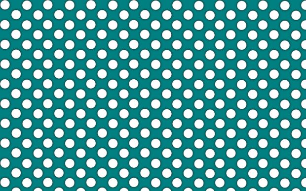 White polka dots pattern on turquoise background with diagonal alignment