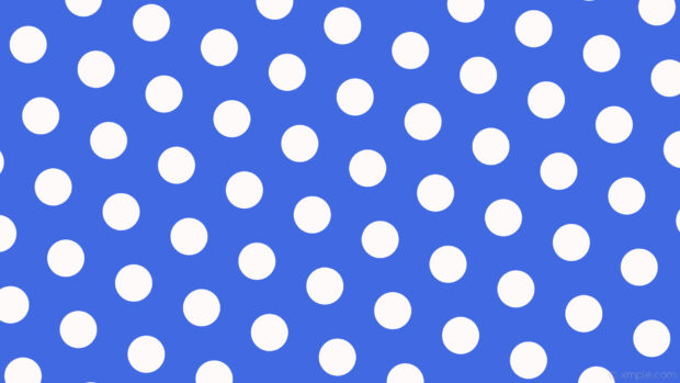 White polka dot pattern on a blue background with evenly spaced dots