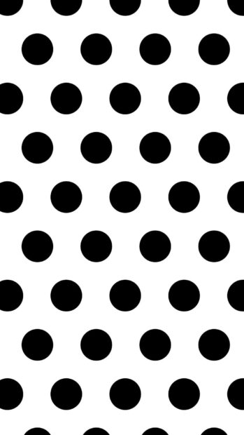 Black polka dot pattern on white surface for phone wallpaper design