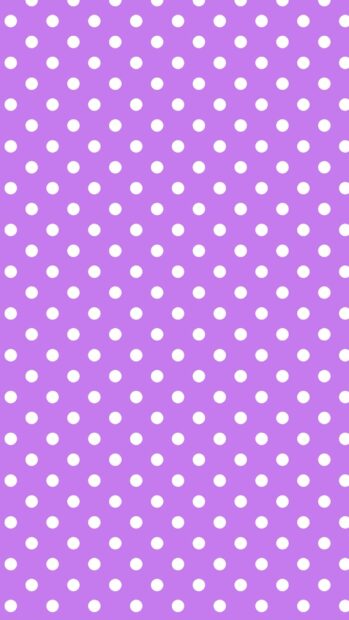 White polka dot pattern on purple color for phone