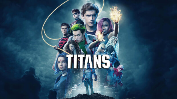 The Titans heroes team gathered for an epic action adventure poster wallpaper