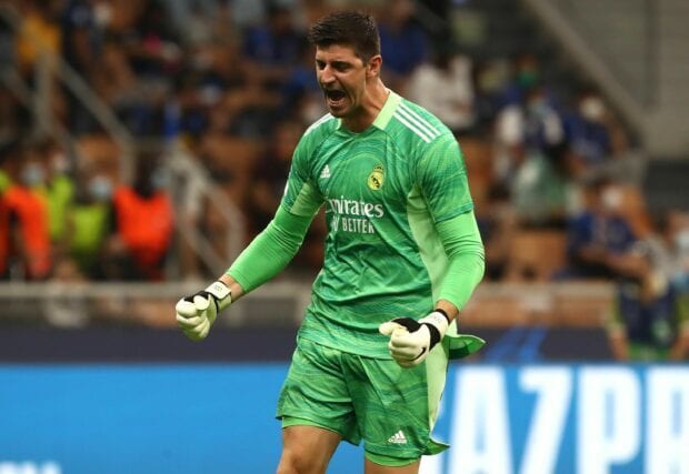 Real Madrid Cf goalkeeper celebrating a victory during a football match