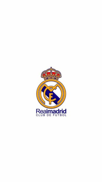 Real Madrid Cf logo on a white background for mobile screens