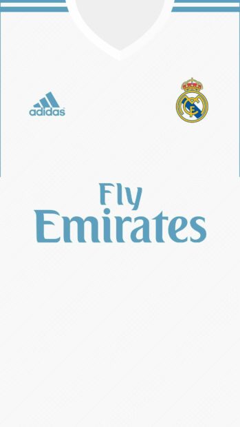 Real Madrid Cf logo and Adidas brand on white jersey design for Real Madrid Cf