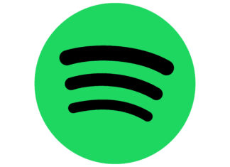 Spotify symbol on green circle representing the Spotify music streaming service