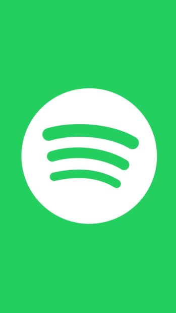 Minimalist Spotify symbol displayed on a green background representing Spotify
