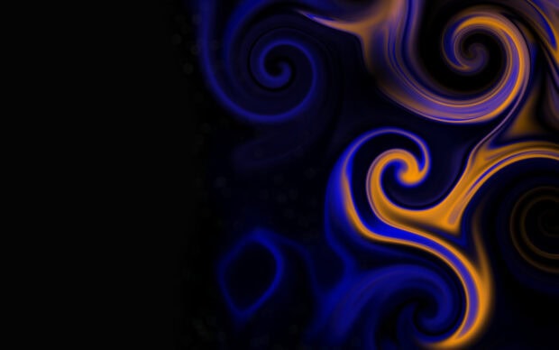 Abstract swirl pattern with glowing blue and orange colors on a dark background