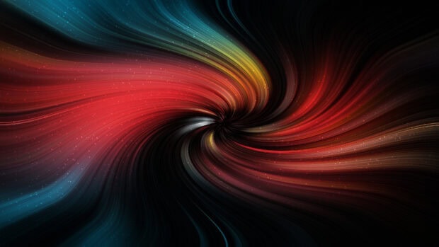 A vibrant swirl of red yellow and blue colors creating a dynamic swirl design