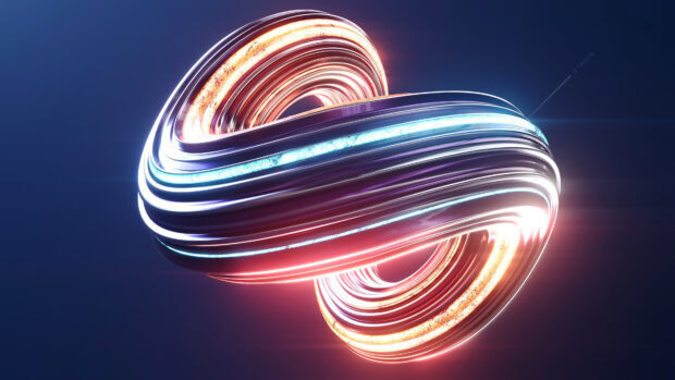 A glowing swirl with vibrant light effects in a futuristic design