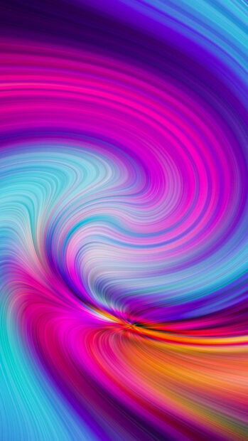 Vibrant swirl with dynamic colorful waves design in bright pink blue and orange tones
