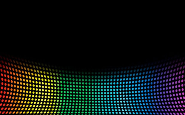 Colorful dots pattern creating a vibrant rainbow effect on a black background