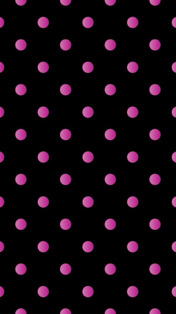 Pink dots pattern on black background with seamless arrangement of dots