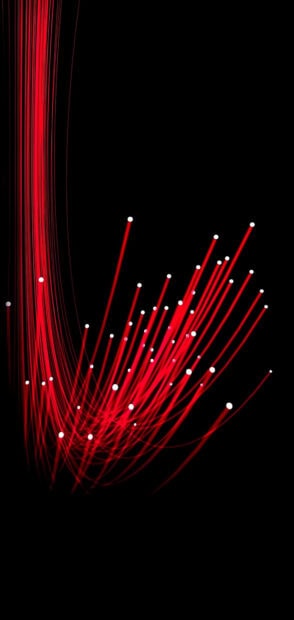 Red lines with white dots arranged in an abstract pattern on a black background