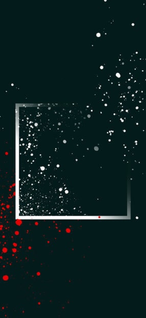Abstract dots pattern with white and red splatters on dark background