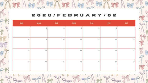 February 2026 Calendar HD Wallpaper (1)
