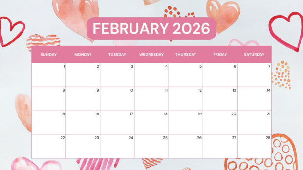 February 2026 Calendar HD Wallpaper (4)