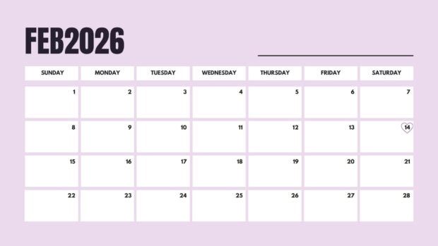 Free Download February 2026 Calendar Desktop Wallpaper (1)