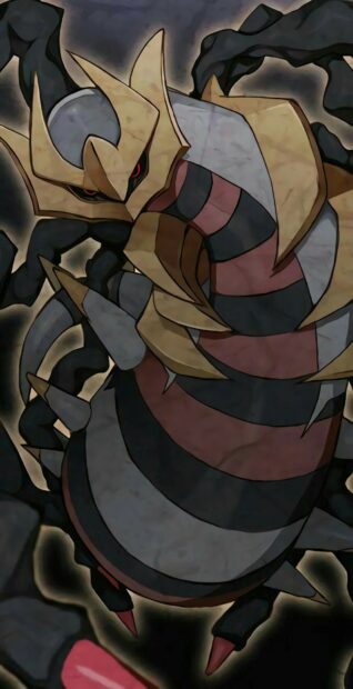 Giratina in its Origin Forme surrounded by dark energy
