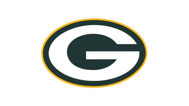 Green Bay Packers logo in green and yellow colors on a white background