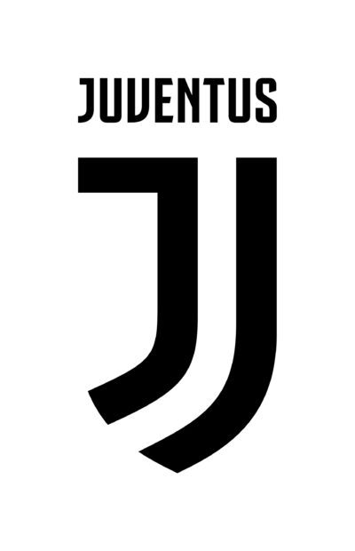 Black and white design of Juventus Logo in a modern style on a white background
