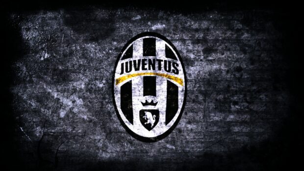 Grunge style Juventus logo on a textured dark background