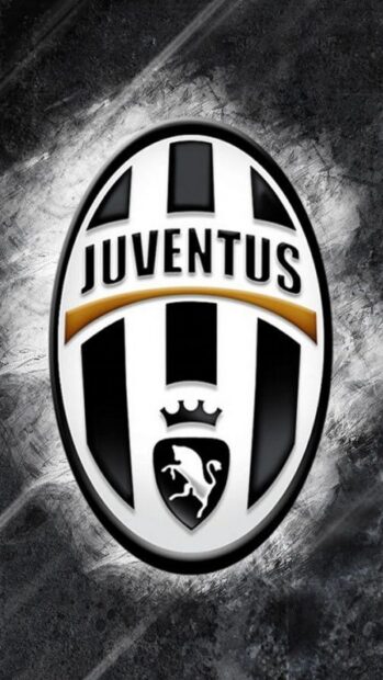 The Juventus logo showcases the iconic black and white stripes with a golden arc and a crowned horse emblem