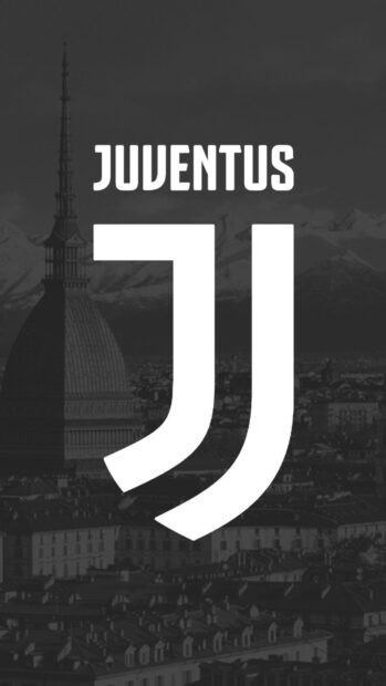 Juventus logo design displayed over a cityscape featuring the Mole Antonelliana