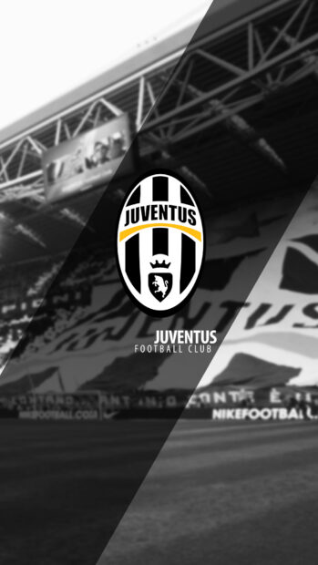 Juventus logo displayed with stadium background for Juventus football club fans
