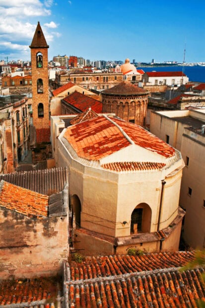 Historic architecture and rooftops in Naples cityscape