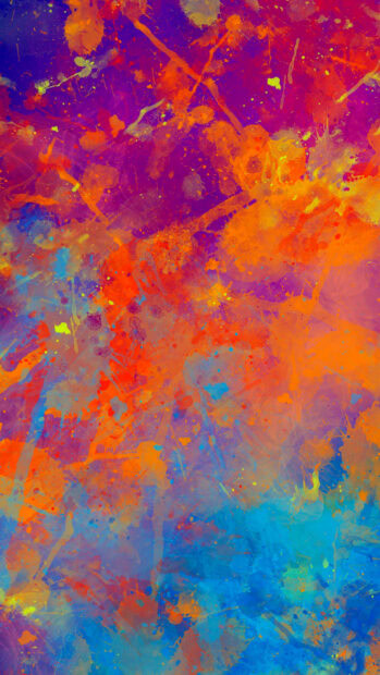 Paint Wallpapers 4K Mobile Vibrant paint splashes creating an abstract colorful design on a vertical canvas
