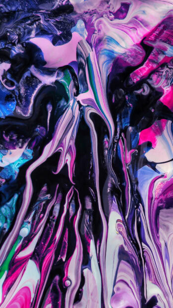 Abstract paint art with swirling vibrant colors and fluid patterns