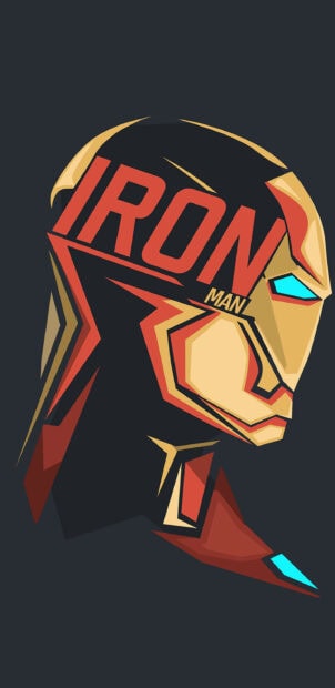 Abstract pop art of Iron Man helmet with vibrant geometric shapes and colors
