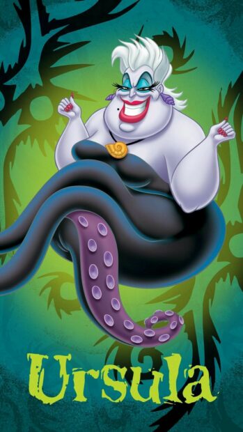 Ursula character from The Little Mermaid with tentacles and a confident smile