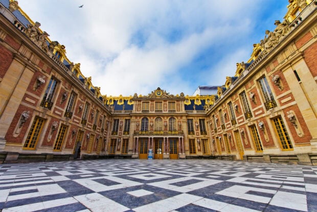 The Versailles architectural details and grand courtyard showcasing classic Versailles design
