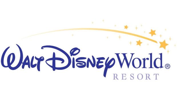 Walt Disney World Resort logo with shooting stars in blue and gold colors