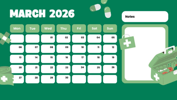 March 2026 Calendar Desktop Wallpaper HD free download (1)