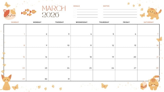 March 2026 Calendar Desktop Wallpaper HD free download (3)