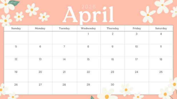 April 2026 Calendar Desktop Flower Wallpaper (2)