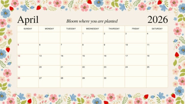 April 2026 Calendar Desktop Flower Wallpaper (3)