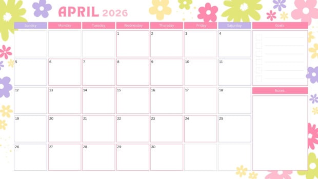 April 2026 Calendar Desktop Flower Wallpaper (4)