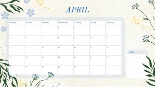 April 2026 Calendar Desktop Flower Wallpaper (6)