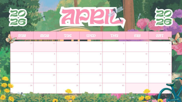 April 2026 Calendar Desktop Wallpaper (7)